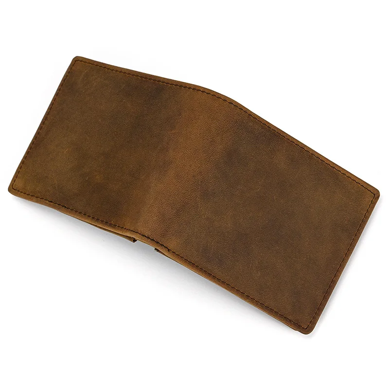 Vintage Men Wallet Genuine Leather Short Purse Wallet Men Small Slim Coin Purse Bifold Carteira Slim Male Coin Wallet Cowskin - Image 5