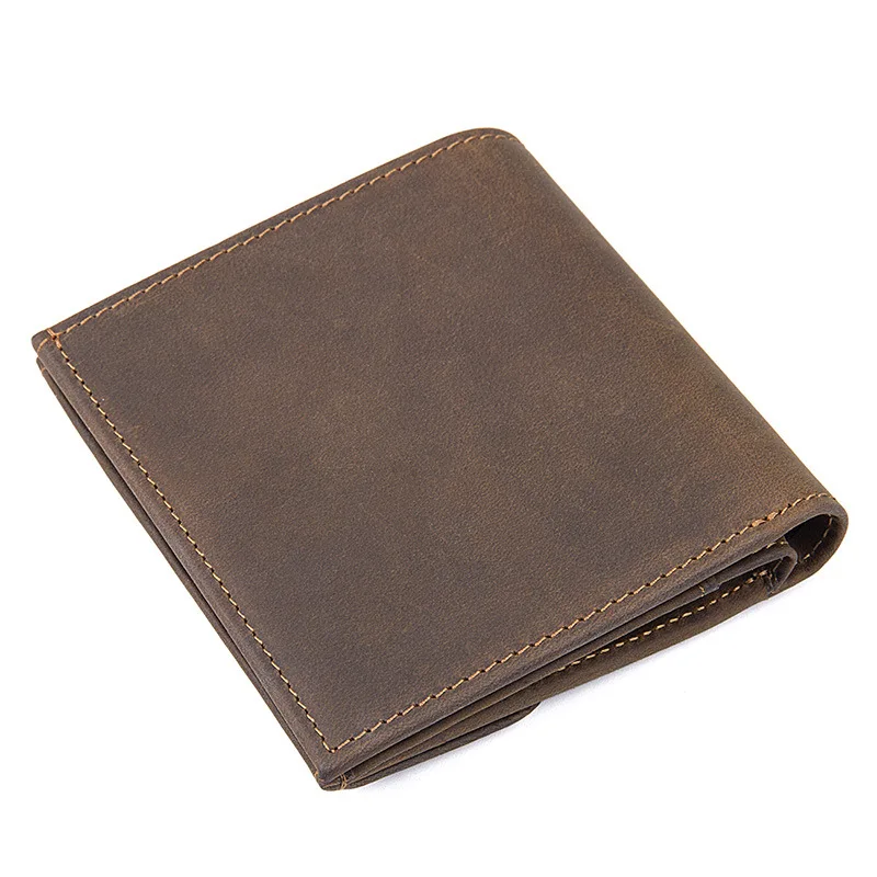 Vintage Crazy Horse Real Leather Credit Card Holder Wallet Mens Cowhide Slim ID VIP Photo Cards Bags Small Change Coins Pouches - Image 3