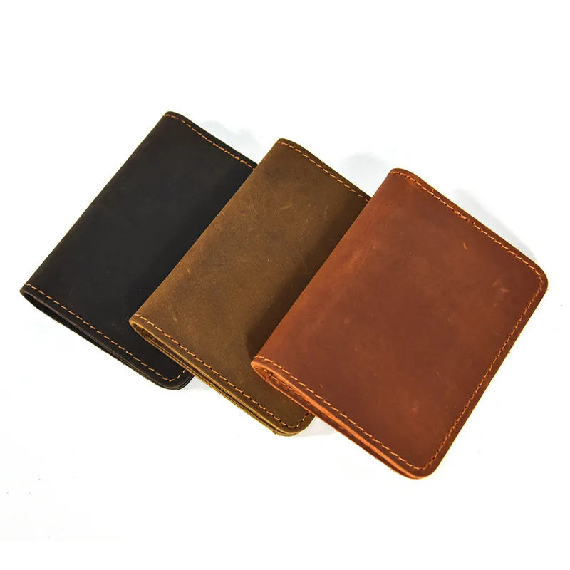 Genuine Leather Short Wallet Men Wowen Simple Design Purse Credit Card Holder Change Coin Purse Male Mini Clutch Wallets - Image 4