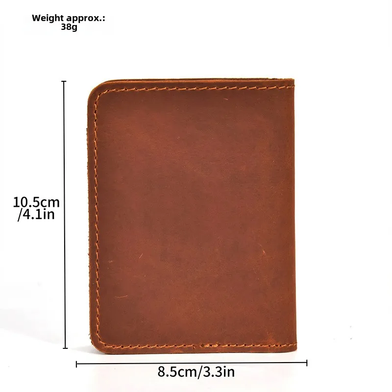 Genuine Leather Short Wallet Men Wowen Simple Design Purse Credit Card Holder Change Coin Purse Male Mini Clutch Wallets - Image 2