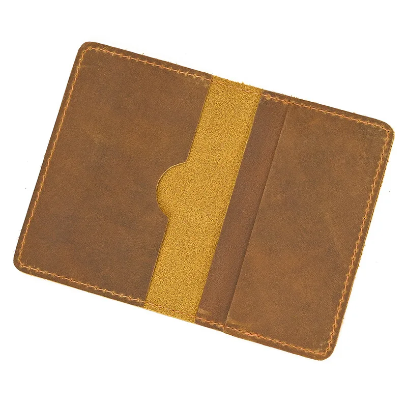 Genuine Leather Card Holder Purse ID Card Real Leather Card Case Clutch Wallets Slots for Men Women Mini Slim Short Purse - Image 6