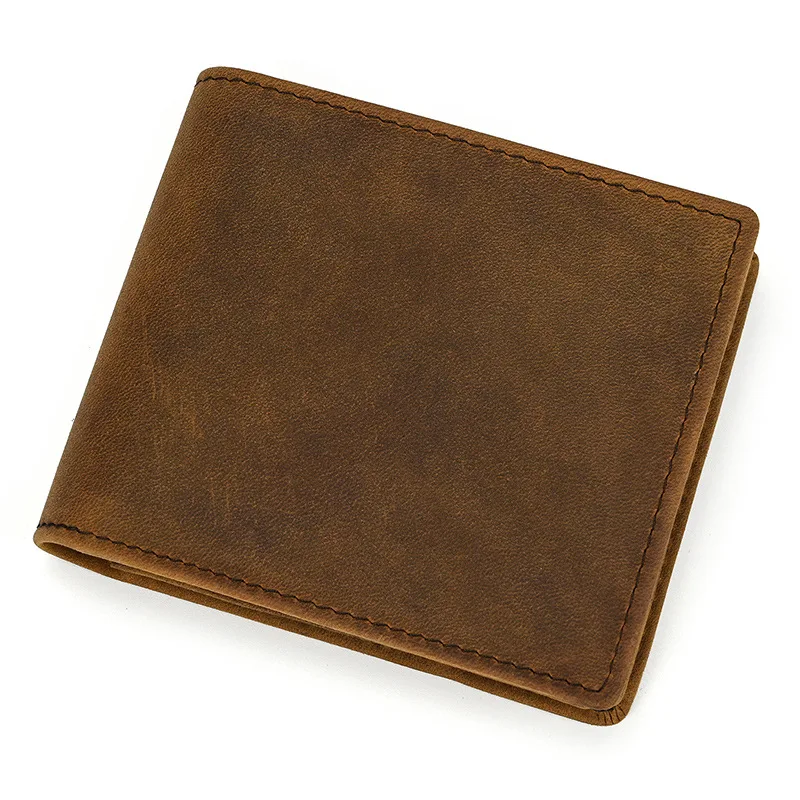Vintage Men Wallet Genuine Leather Short Purse Wallet Men Small Slim Coin Purse Bifold Carteira Slim Male Coin Wallet Cowskin - Image 3