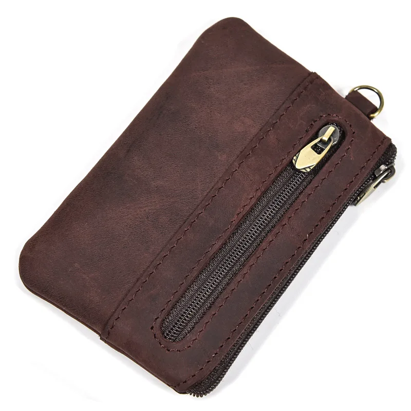 Genuine Leather Zipper Coin Wallet Women Men Cow Leather Mini Short Purse Card Holder Change Purse For Man Clutch Wallets - Image 2