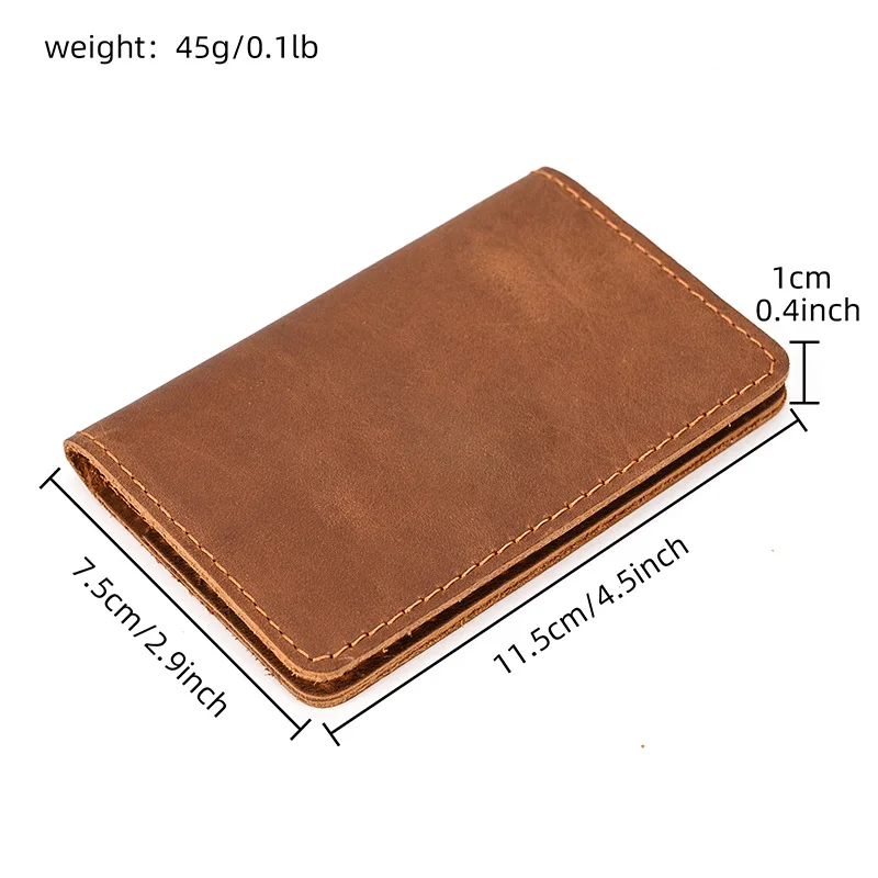 Genuine Leather Card Holder Purse ID Card Real Leather Card Case Clutch Wallets Slots for Men Women Mini Slim Short Purse - Image 2